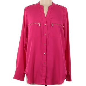 Calvin Klein Hot Pink Button-Up Blouse